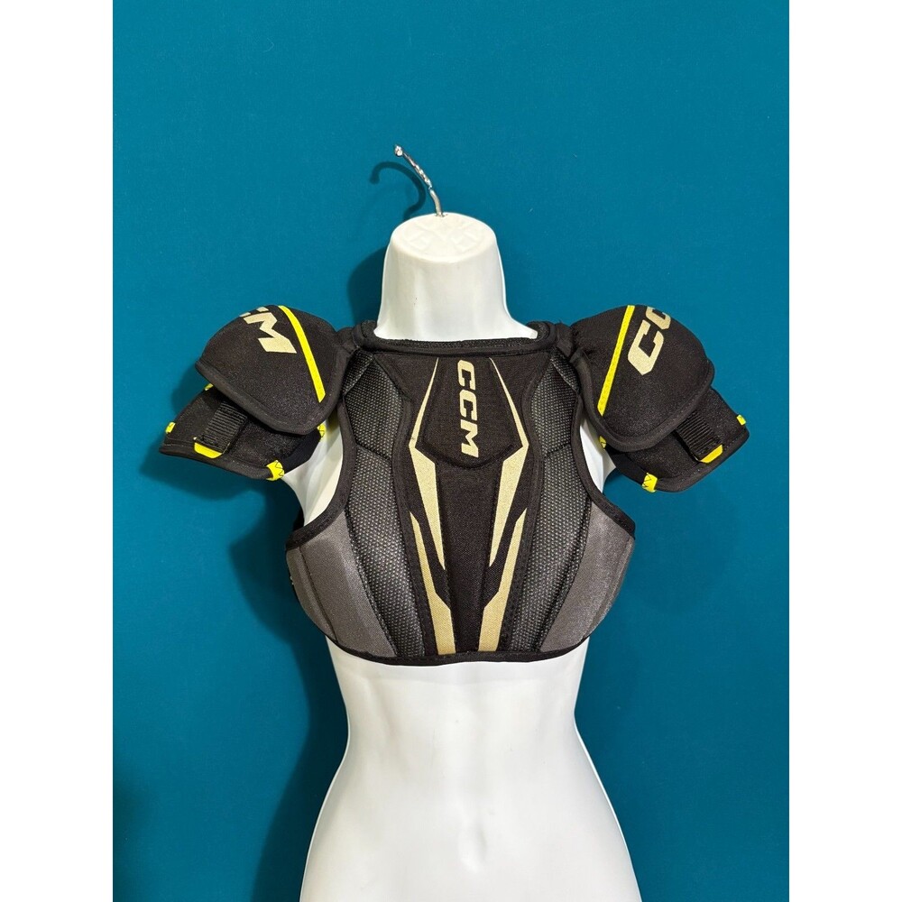 CCM Tacks AS-V Pro Hockey Shoulder Pads Youth Medium Black and Yellow